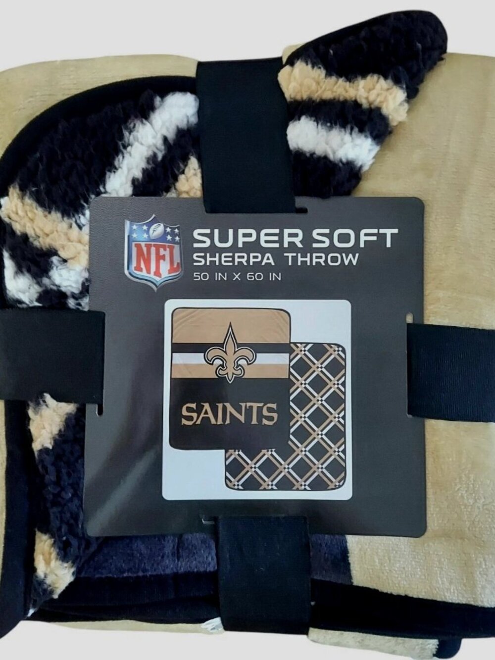 New Orleans Saints Sherpa Throw 60 x 50 Super Soft Blanket New NFL Pegasus